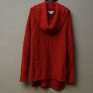 Liz Claiborne Red Cowl Neck Tunic Sweater